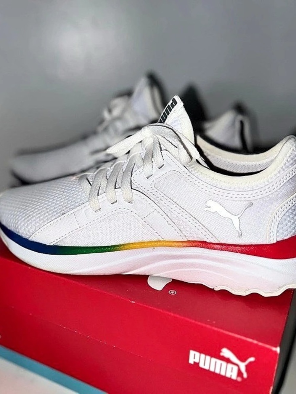Puma Softride Enzo NXT Women's Athletic Shoes White & Red US 7
